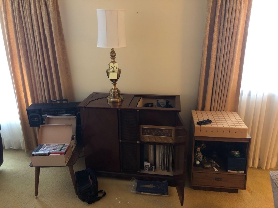 Record Cabinet, End stands, Lamp, Sony Stereo, Records, CDs