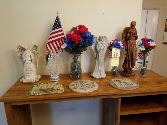 Vases, composite plaques, religious figures