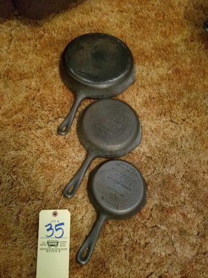 3 wagner skillets