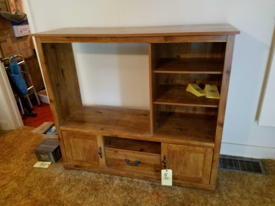 Wood finish tv stand