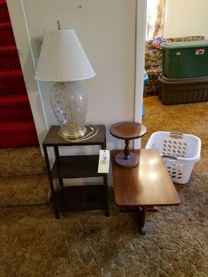 Lamp, shelf, end table, and plant stand