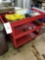Red tool cart with tools