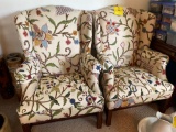 Pair of wing back chairs - good condition