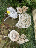 Antique Cast iron garden bench chairs and table