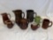 (8) Pcs. Glazed pottery incl. for pitchers, two mugs, & Rebecca at Well teapot