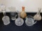 Unsigned cut glass decanter, unsigned Waterford style pitcher, carnival glass decanter, etc.