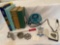 (4) Cookbooks, electric fan, Wendell August heart pin, Hallmark star pillbox, etc.