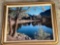 Framed photo of lake, 34 x 27.5 frame.