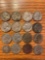 1902 Dime, two worn date Buffalo nickels, (13) 1940s-'50s Jefferson nickels.