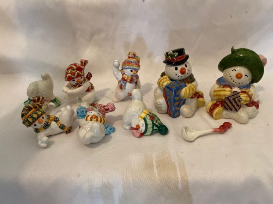 All Fitz & Floyd incl. snowman creamer & sugar, (6) figurines.