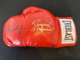 Floyd Mayweather & Manny Paquiao signed boxing glove. InPerson Authentic COA #102427.