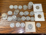 (58) Washington silver quarters (1930s through 1964 dates).
