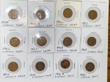 (13) Lincoln Wheat cents