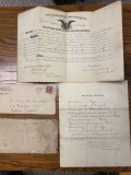 Enlistment & discharge papers for Corporal James B. Murdock of Troop G of the 8th Regiment.
