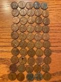 (50) Lincoln wheat cents incl. 1916, 1924, 1929, 1931, 1936 plus 1940s-'50's.