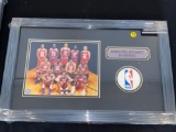 Framed photo of NBA All Stars signed by Shaq, Bryant & Garnett, 22 x 14 frame