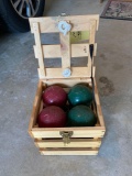 Bocce game ball set.