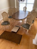 Dining table w/ (8) chairs, two 20