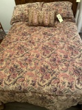 Double or queen bed spread w/ (3) pillows.