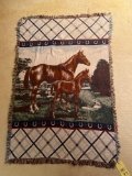 Horses scene blanket, 70 x 47.