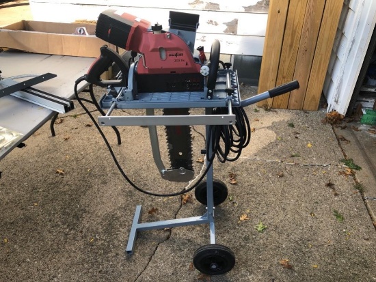 Mafell Z5XEC/400 chain beam saw, comes with trolley cart, guide and 2 carbide chains