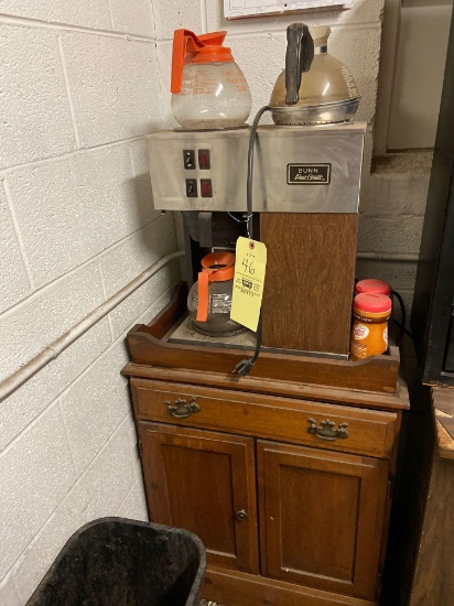 Bunn Coffee Pot and Cabinet