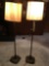 Matching pair of metal floor lamps