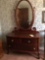 Claw foot night stand with oval mirror
