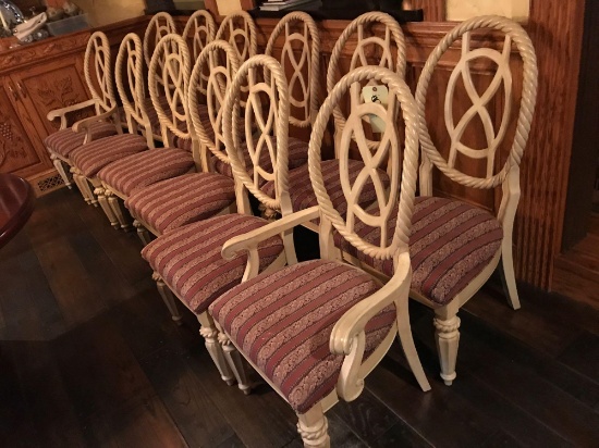 12 padded dining room chairs.