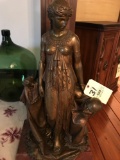 Heavy Brass figurine statue with base
