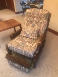 Pine upholstered recliner