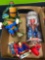 Box of toys, teenage mutant ninja turtles, Spider-Man