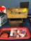 Wooden crates with advertising and Santa Coca-Cola tray