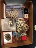 Box of jewelry, Seiko watch, etc