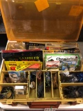 Fishing lures in tackle box