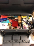 Fishing lures in tackle box