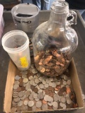 Large collection of coins and Money Miser sorter