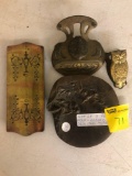 4 brass and bronze desk items art nouveau