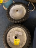 Pair solid tires and wheels 10, 25, x3.25