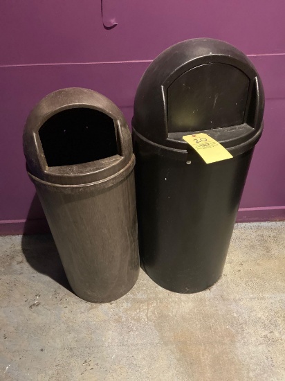 (2) Plastic Rubbermaid Trash Cans