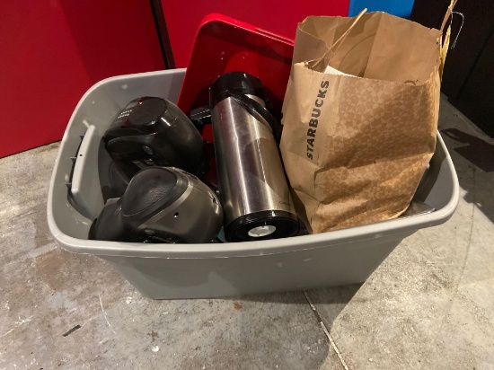 Tote of Coffee Dispensers, Radios