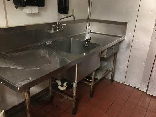 7 foot stainless steel wash sink