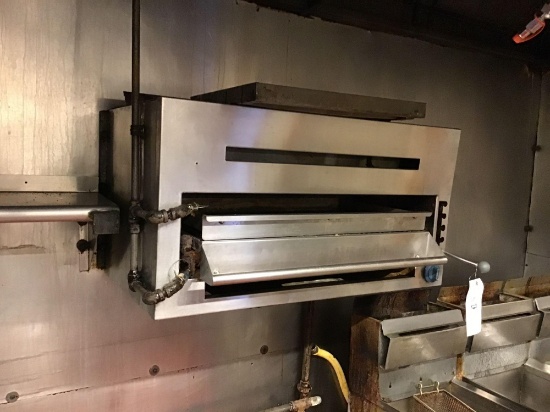 Stainless steel wall mount oven. Suppression system is not included.