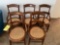 Set of 5 walnut cane seat hip hugger chairs - nice