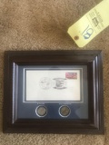 Framed Ohio Stamp & Quarters