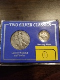 1944 walking liberty half and mercury dime