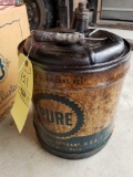 Pure oil can, wood handle