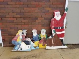 Wooden Santa and elves