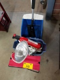 Bucket, broom, heat lamp, etc.