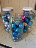 3 jars of Christmas ornaments